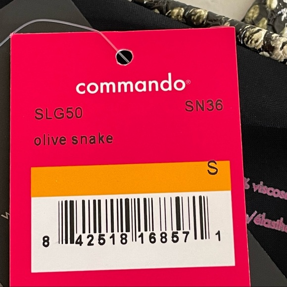 Commando NWT Faux Leather Leggings Olive Snake 12”Rise Sz.Sm - Picture 13 of 14